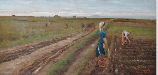Adolfo Tommasi, D’ottobre verso sera (1885-1888 circa; olio su tavola, 50 x 100 cm; Viareggio, Società di Belle Arti)