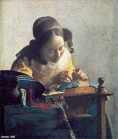 Vermeer, 1669, la merlettaia